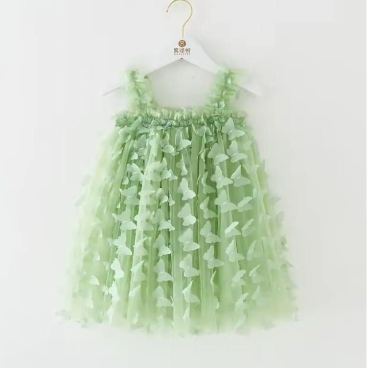 Vestido Infantil Borboletinhas Tule