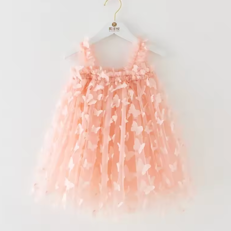 Vestido Infantil Borboletinhas Tule