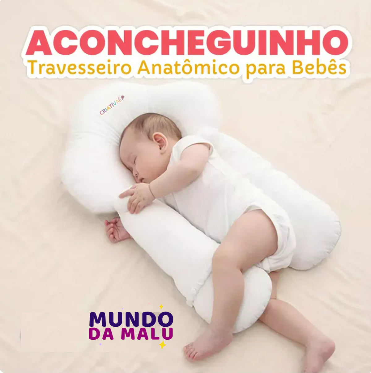 Aconcheguinho - Travesseiro Anatômico para Bebês Premium e Antialérgico