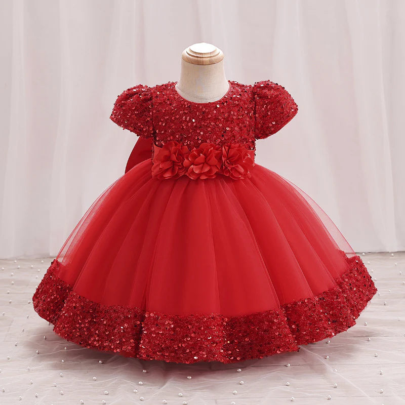 Vestido Infantil Brilhante Flores