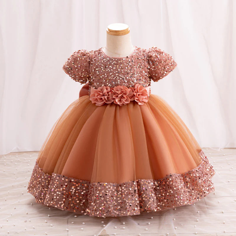 Vestido Infantil Brilhante Flores