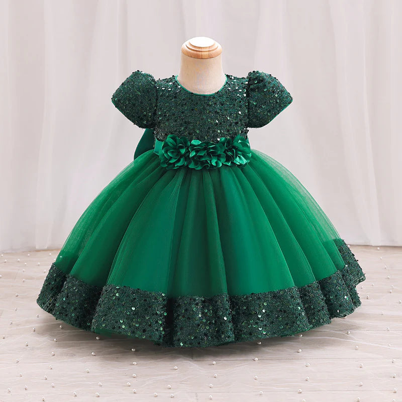 Vestido Infantil Brilhante Flores