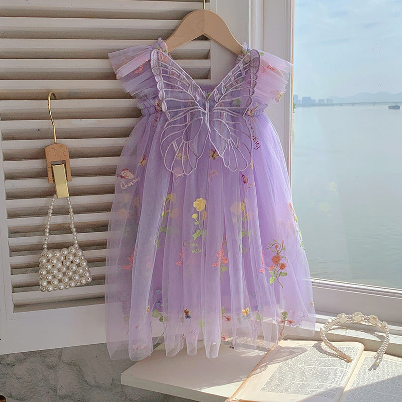 Vestido Infantil Floral Borboleta