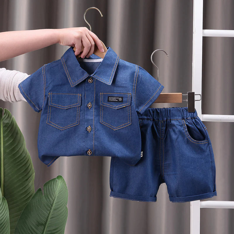 Conjunto Infantil Masculino Jeans Bolsinhos