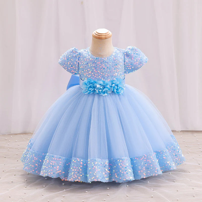 Vestido Infantil Brilhante Flores