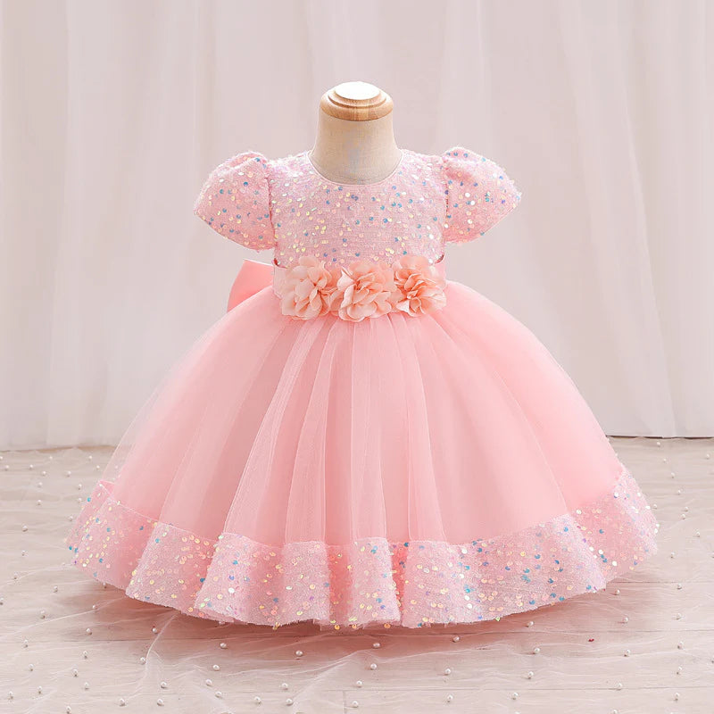 Vestido Infantil Brilhante Flores