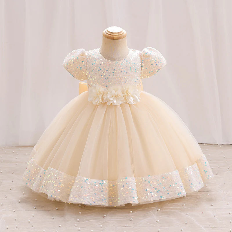 Vestido Infantil Brilhante Flores