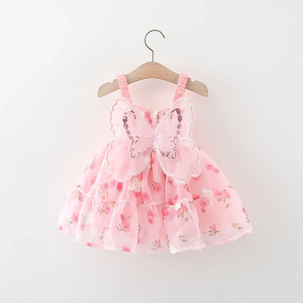 Vestido Infantil Asa de Borboletas Floral