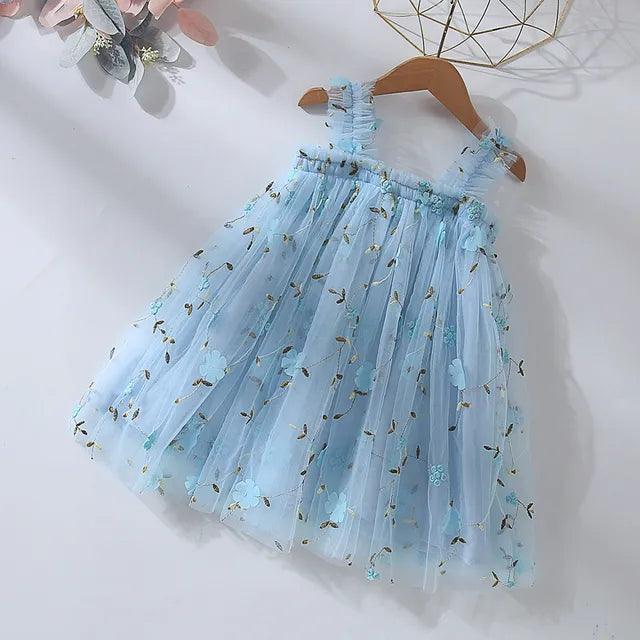 Vestido Infantil Tule com Bordados