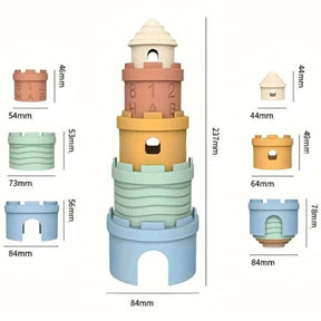 Brinquedo Empilhável Educacional em Silicone para Bebês