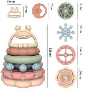 Brinquedo Empilhável Educacional em Silicone para Bebês