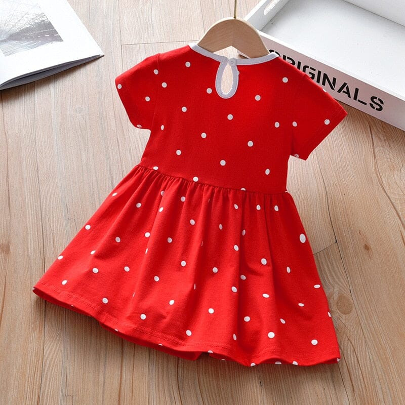 Vestido Infantil Poá Vermelho Golinha