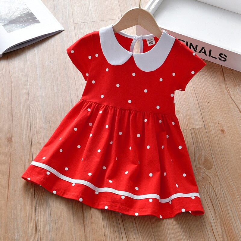 Vestido Infantil Poá Vermelho Golinha